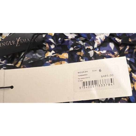 $485 Ginger and Smart Terrazzo Crepe Printed Silk Blend Shirt Dress Size 6 NWT - Picture 7 of 9